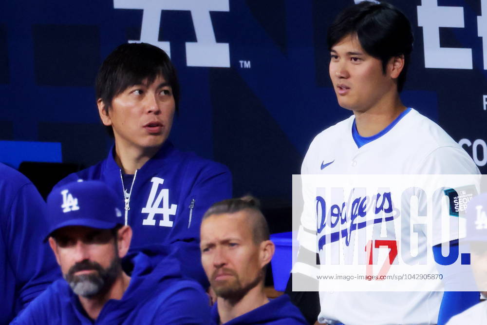 (L-R) Ippei Mizuhara, Shohei Ohtani (Dodgers), MARCH 18, 2024 - Baseball : MLB, Baseball Herren, USA World Tour Seoul Series exhibition game between the LG Twins and the San Diego Padres at Gocheok Sky Dome, Seoul, South Korea. Noxthirdxpartyxsales (248045475)