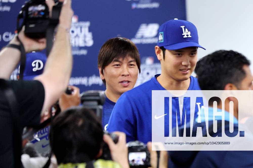 (L-R) Ippei Mizuhara, Shohei Ohtani (Dodgers), MARCH 16, 2024 - Baseball : MLB, Baseball Herren, USA World Tour Seoul Series, Los Angeles Dodgers press conference, PK, Pressekonferenz at Gocheok Sky Dome, Seoul, South Korea. Noxthirdxpartyxsales (248045586)