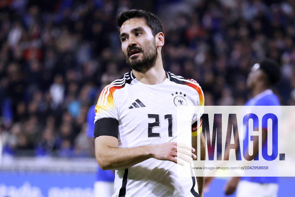 GUENDOGAN Ilkay Kapitaen Team Deutschland Laenderspiel Frankreich - Deutschland 0 : 2 am 23. 03. 2024 in Lyon DFL REGULATIONS PROHIBIT ANY USE OF PHOTOGRAPHS as IMAGE SEQUENCES and or QUASI-VIDEO