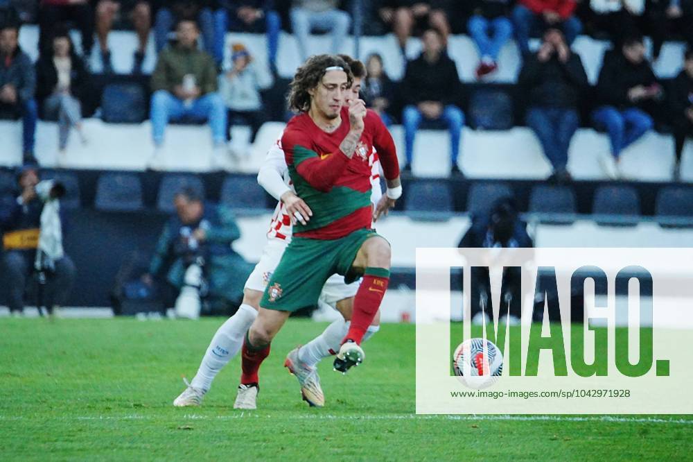Faro, Portugal. 2025 U21, U 21 EURO Qualifying, EM, Europameisterschaft match,Portugal v Croatia - Group G. Fabio Silva (POR)