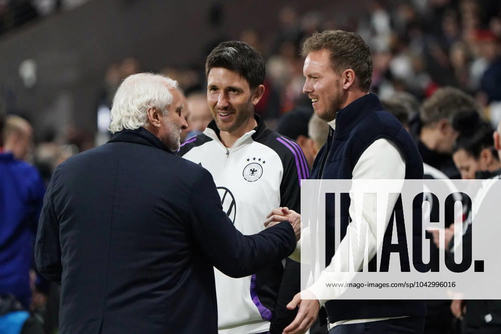 Männer Nationalmannschaft, Fussball, Freundschaftsspiel, Länderspiel, Testspiel, Deutschland-Niederlande, 26.03.2024, Deutsche Bank Park Frankfurt, Rudi Völler, Julian Nagelsmann Trainer , Benjamin Glück, Co-Trainer alle Deutschland, Aktion, Einzelbild