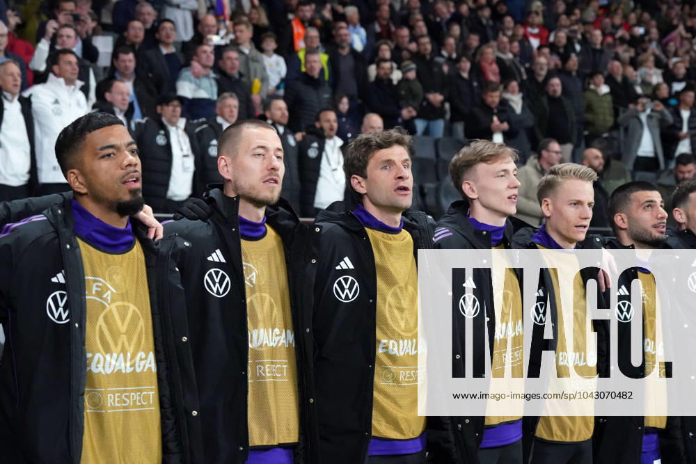 Männer Nationalmannschaft, Fussball, Freundschaftsspiel, Länderspiel, Testspiel, Deutschland-Niederlande, 26.03.2024, Deutsche Bank Park Frankfurt, Benjamin Henrich, Waldemar Anton, Thomas Müller, Maximilian Beier, Chris Führich Deniz Undav, alle Deutschland, Aktion, Einzelbild