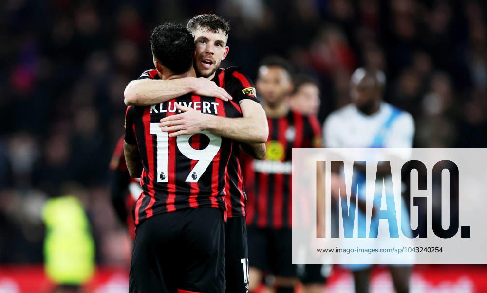 Justin Kluivert of AFC Bournemouth celebrates with team mates. AFC Bournemouth v Crystal Palace, Premier League, Football, Vitality Stadium, Bournemouth, UK - 02 Apr 2024