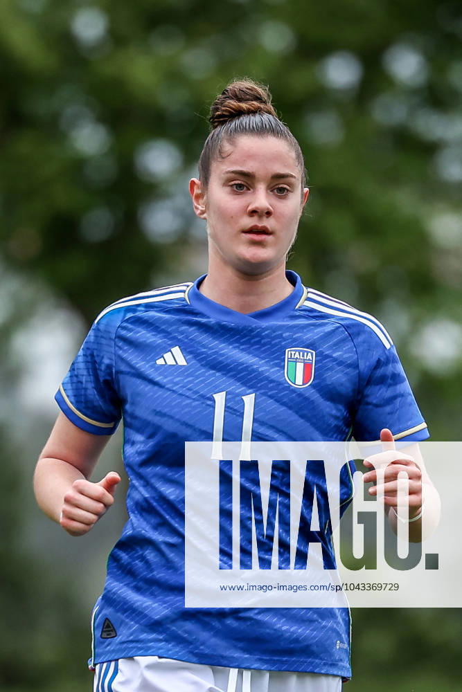 Oeiras, Portugal, April 06th 2024: Veronica Bernardi (11 Italy) in action during the UEFA European Women s Under 19 Championship game between - Italy v Switzerland - Estadio Nacional do Jamor, Oeiras, Portugal (Joao Bravo SPP)