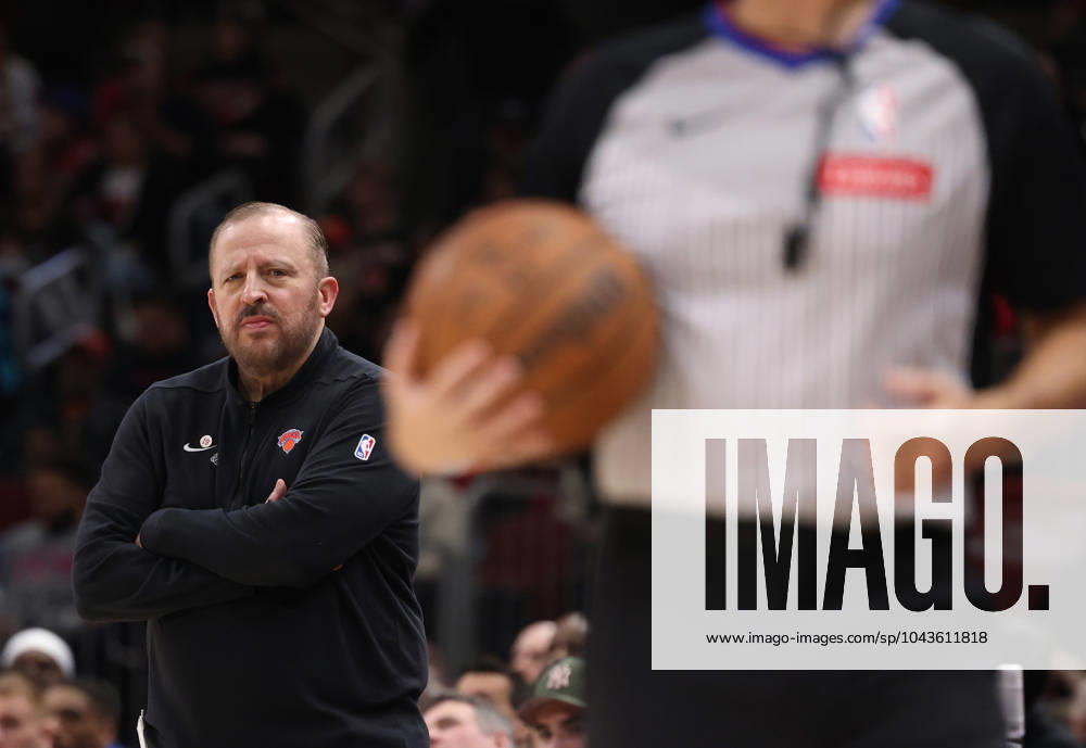 In this file photo, New York Knicks head coach Tom Thibodeau watches second-quarter action against the Chicago Bulls at the United Center on Friday, April 5, 2024, in Chicago. Chicago USA - ZUMAm67_ 0444351508st