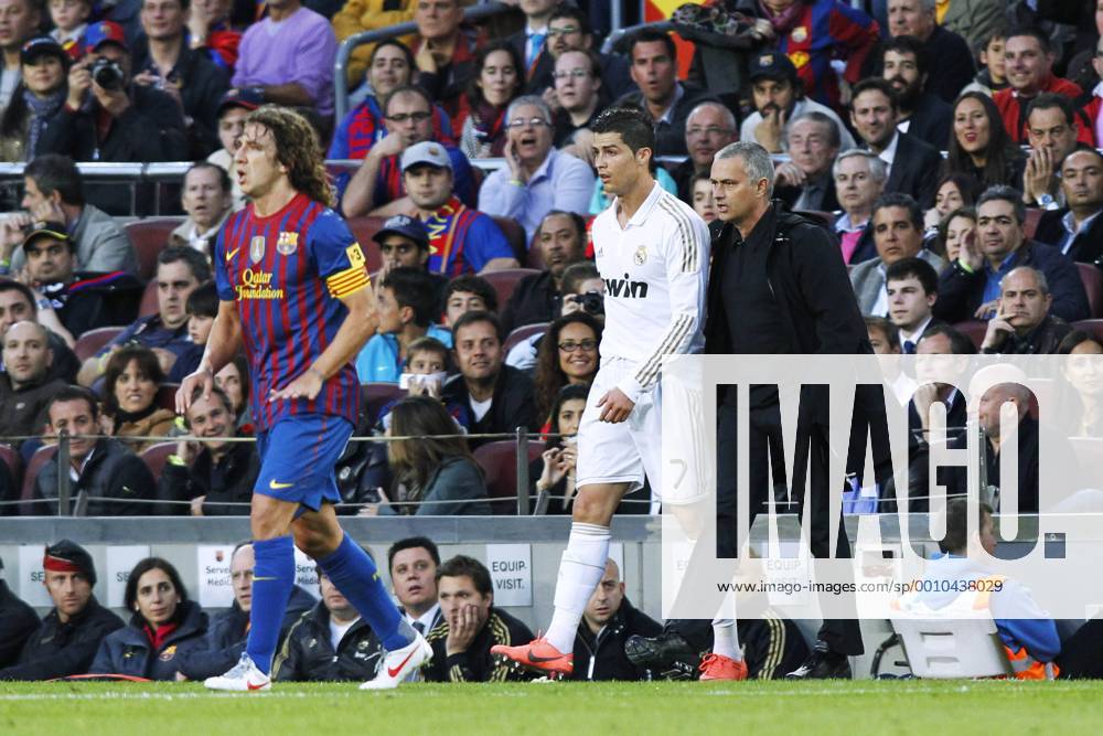 Cristiano Ronaldo, Jose Mourinho (Real), APRIL 21, 2012 - Football Soccer : Spanish Liga Espanola match between FC Barcelona 1-2 Real Madrid at Camp Nou stadium in Barcelona, Spain. (oqma007114)
