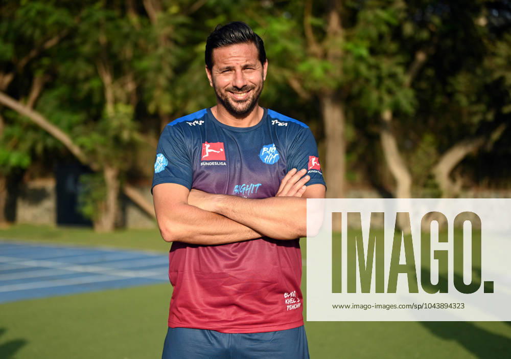 (EDITOR S NOTE: This is an exclusive image of Hindustan Times) Retired football star Claudio Pizarro poses during an exclusive interview and special shoot with HT City, on April 14, 2024 in Mumbai, India. It?s his first time in India- and former Peruvian football star Claudio Pizarro is all smiles as he steps on the field for a friendly match with the All Stars club. Posing for HT City, he rues afterwards that he would have wanted to be here for more time. He left the country on April 14, after being here for two days, I was very excited while I was here for the first time. Sadly, it was just two days. I hope the next time I am here it?s for more days. I have heard a lot, and when I come to a new place I see beforehand the history and culture, you have a special culture. (Photo by Raju Shinde Hindustan Times ) HT Exclusive: Retired Football Star Claudio Pizarro Visits Mumbai