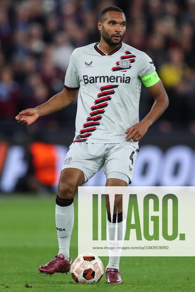 UEFA Europa League Quarter-Final West Ham United v Bayer 04 Leverkusen Jonathan Tah of Bayer Leverkusen in action during the UEFA Europa League Quarter-Final match West Ham United vs Bayer 04 Leverkusen at London Stadium, London, United Kingdom, 18th April 2024 (Photo by Gareth Evans News Images) London London Stadium United Kingdom