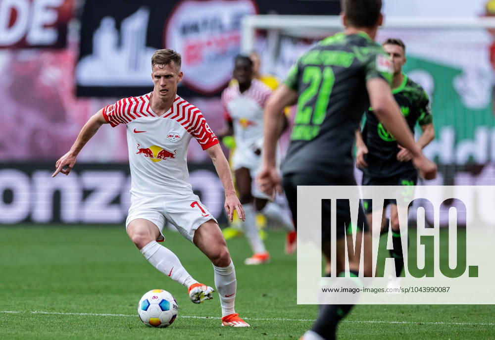 Leipzigs Dani Olmo. Fussball 1. Bundesliga, 29. Spieltag: RB Leipzig - VfL Wolfsburg. 13. April 2024: Leipzig, Red Bull Arena. RB Leipzig - VfL Wolfsburg