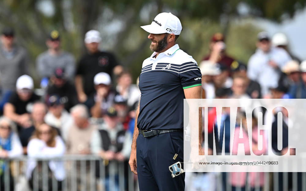 LIV GOLF ADELAIDE, 4Aces GC captain Dustin Johnson reacts following a putt on Day 1 of LIV Golf Adelaide at the Grange Golf Club in Adelaide, Friday, April 26, 2024. ( NO ARCHIVING, , NO USE IN BOOKS WITHOUT CONSENT ADELAIDE SOUTH AUSTRALIA AUSTRALIA