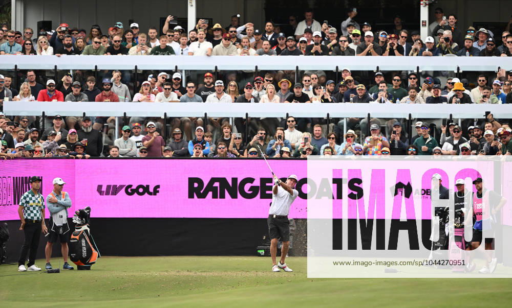 LIV GOLF ADELAIDE, RangeGoats GC captain Bubba Watson tees off on the 12th on Day 1 of LIV Golf Adelaide at the Grange Golf Club in Adelaide, Friday, April 26, 2024. ( NO ARCHIVING, , NO USE IN BOOKS WITHOUT CONSENT ADELAIDE SOUTH AUSTRALIA AUSTRALIA