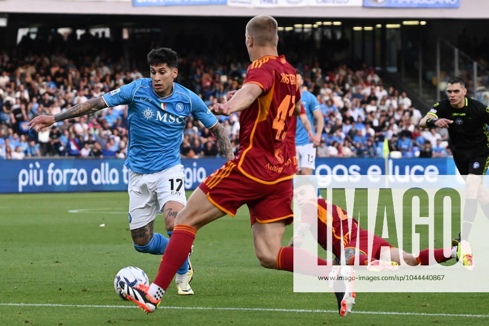 Dc Napoli 28 04 2024 - campionato di calcio serie A Napoli-Roma foto Domenico Cippitelli Image nella foto: gol Mathias Olivera