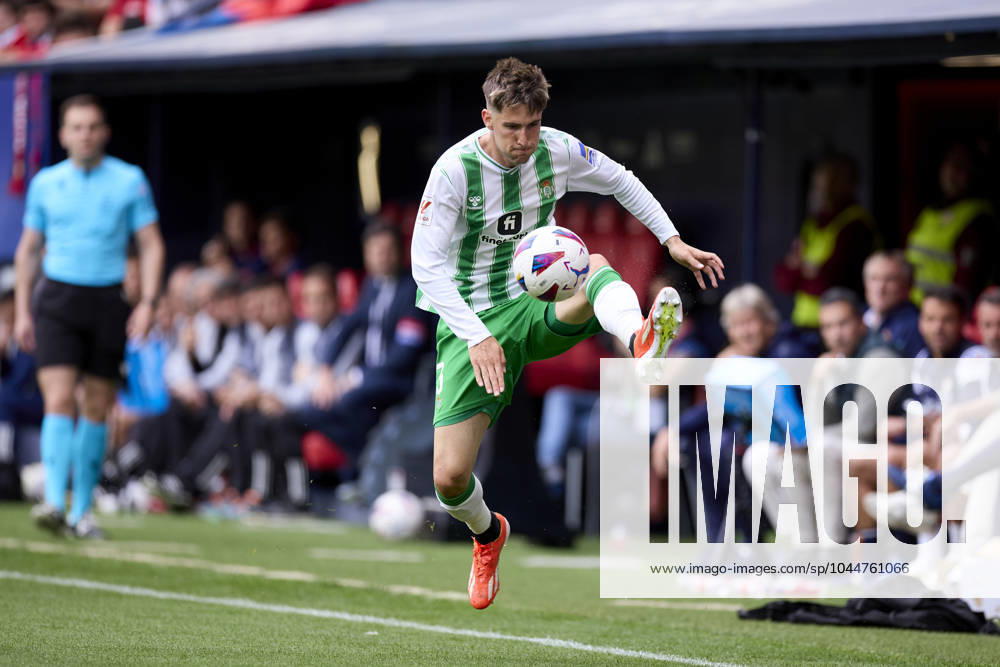 CA Osasuna v Real Betis Balompie - LaLiga EA Sports Juan Miranda of Real Betis Balompie in action during the LaLiga EA Sports match between CA Osasuna and Real Betis Balompie at El Sadar on May 5, 2024, in Pamplona, Spain. Pamplona El Sadar Navarra Spain RL_OSAvBET_00031