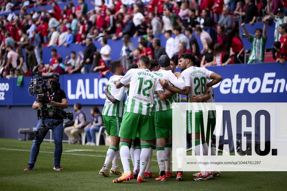 CA Osasuna v Real Betis Balompie - LaLiga EA Sports Ayoze Perez of Real Betis Balompie celebrates after scoring the team s first goal during the LaLiga EA Sports match between CA Osasuna and Real Betis Balompie at El Sadar on May 5, 2024, in Pamplona, Spain. Pamplona El Sadar Navarra Spain RL_OSAvBET_00062