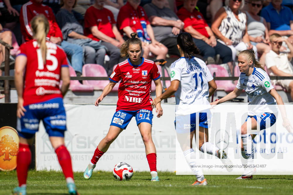 Vittsjös Julia Tunturi under fotbollsmatchen i Damallsvenskan mellan Vittsjö och IFK Norrköping den 18 maj 2024 i Vittsjö.