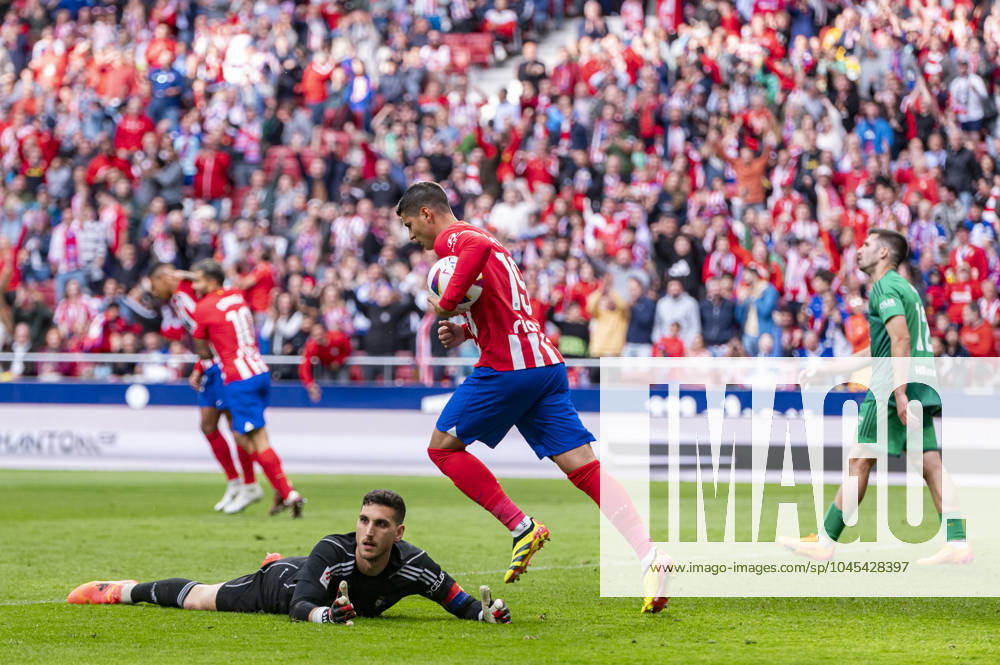 Atletico Madrid vs CA Osasuna - LaLiga EA Sports 2023 2024 Alvaro Morata of Atletico Madrid celebrates his goal during the La Liga EA Sports 2023 24 football match between Atletico Madrid vs CA Osasuna at Estadio Metropolitano on May 19, 2024 in Madrid, Spain. Madrid Estadio Metropolitano Madrid Spain