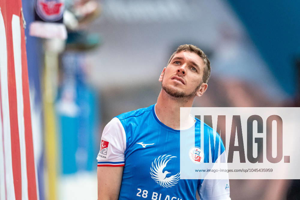 Rostock, Deutschland 19. Mai 2024: 2. BL - 2023 2024 - FC Hansa Rostock vs. SC Paderborn Im Bild: Damian Roßbach Rossbach (Hansa Rostock) DFL regulations prohibit any use of photographs as image sequences and or quasi-video.