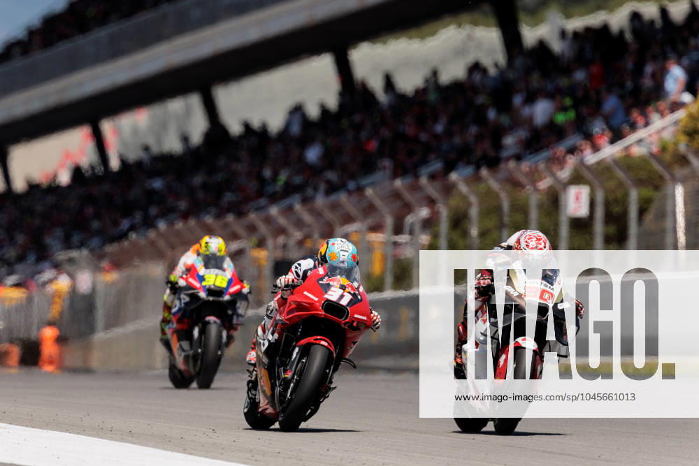 26th May 2024; Circuit de Barcelona, Barcelona, Catalonia, Spain; 2024 MotoGP of Catalunya Race Day; Takaaki Nakagami of the LCR Honda leads followed by Pedro Acosta of the Red Bull GasGas Tech3 and Joan Mir of the Repsol Honda Team ActionPlus12648037 PabloxGuillen