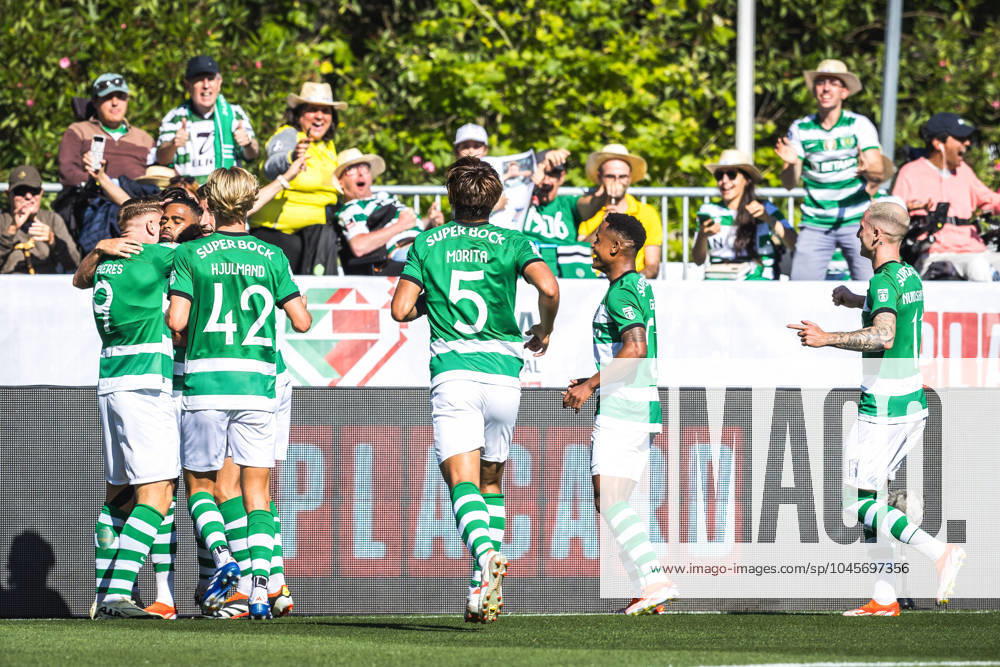 FC Porto Vs Sporting CP in Oeiras, Portugal - 26 May 2024 Sporting CP team celebrates a goal during the Portuguese Cup Final match between FC Porto and Sporting CP at Estadio Nacional do Jamor. (Final score: FC Porto 2 - 1 Sporting CP) Oeiras Portugal