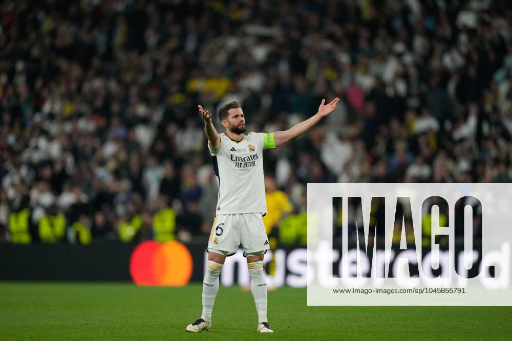 UEFA Champions League 2024 Final: Borussia Dortmund vs. Real Madrid Nacho celebrates his teammate s goal during the UEFA Champions League final match between Borussia Dortmund and Real Madrid on 1 June 2024, in London, United Kingdom London Wembley Stadium United Kingdom
