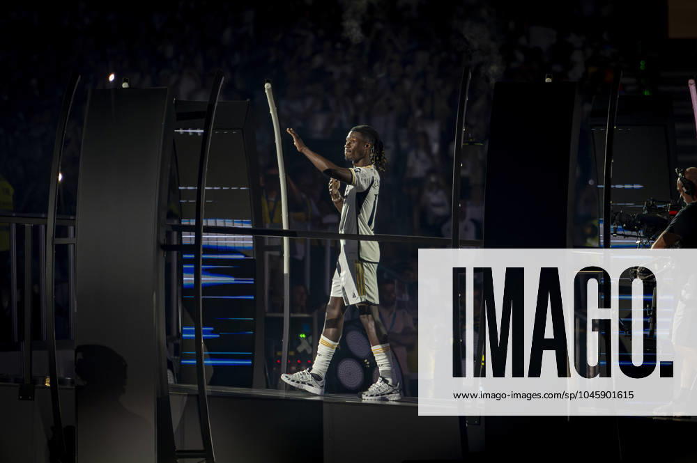 Real Madrid UEFA Champions League Trophy Parade 2024 Eduardo Camavinga of Real Madrid seen entering at Santiago Bernabeu Stadium during Real Madrid UEFA Champions League Trophy Parade on June 2, 2024 in Madrid, Spain. Madrid Estadio Santiago Bernabeu Madrid Spain