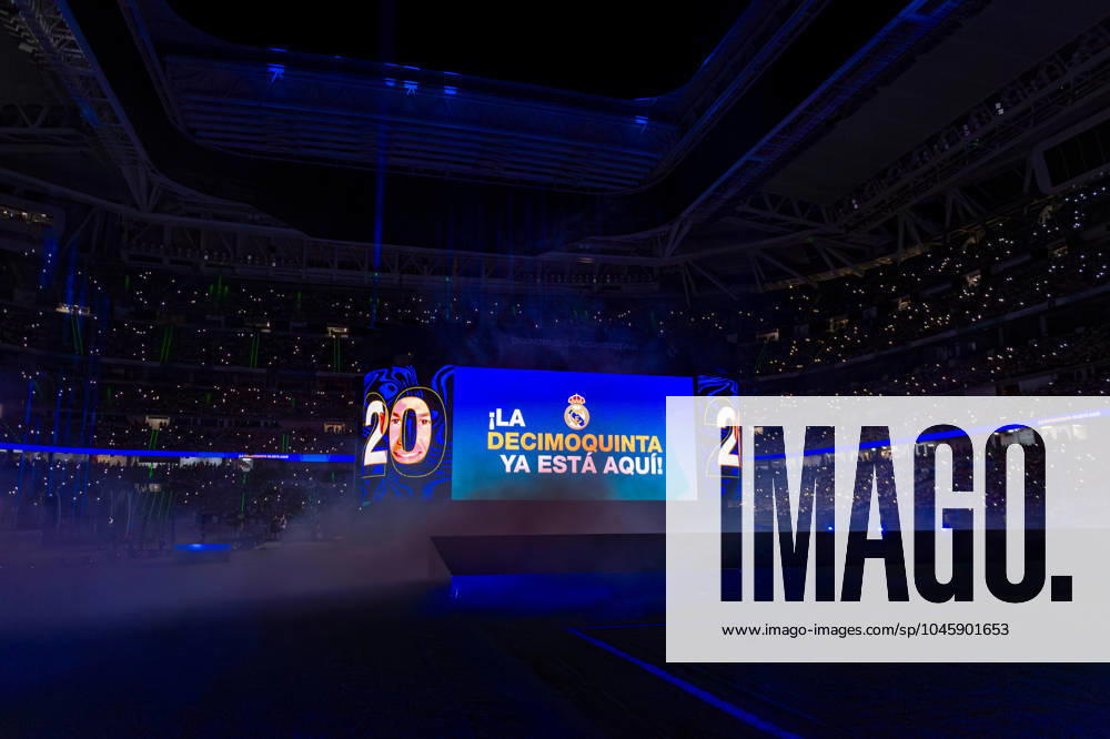 Real Madrid UEFA Champions League Trophy Parade 2024 A general view of Santiago Bernabeu stadium during Real Madrid UEFA Champions League Trophy Parade on June 2, 2024 in Madrid, Spain. Madrid Estadio Santiago Bernabeu Madrid Spain