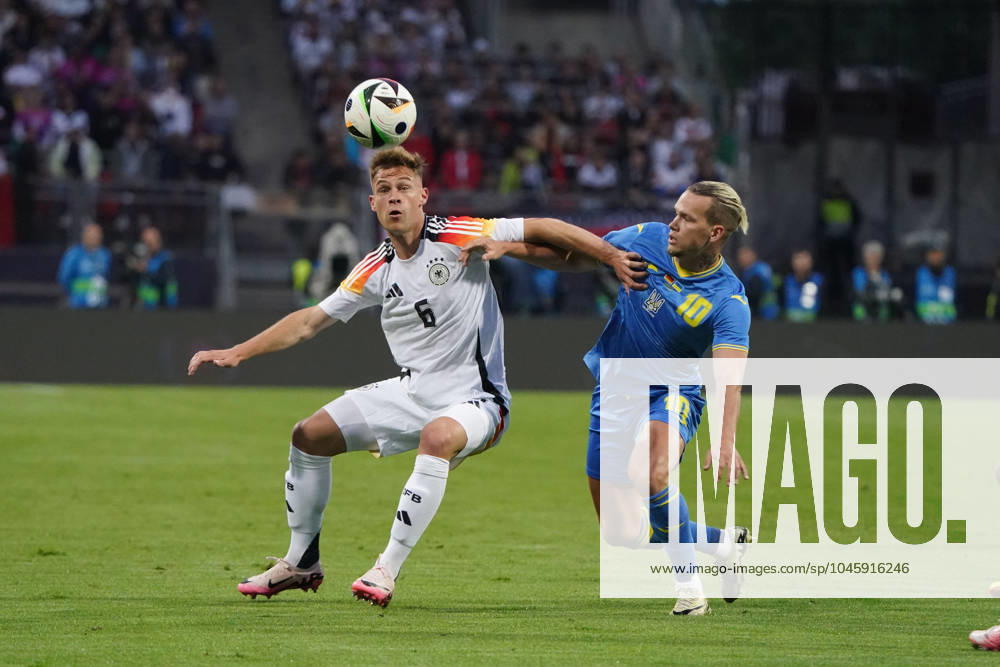 Männer Nationalmannschaft, Fussball, Freundschaftsspiel, Länderspiel, Testspiel, Deutschland-Ukraine , 03.06.2024, Max-Morlock Stadion Nürnberg Joshua Kimmich , Deutschland, Mykhailo Mudryk, Ukraine