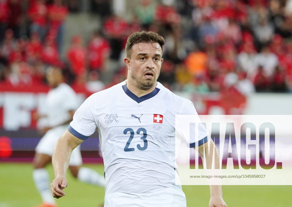 Anton Geisser 04.06.2024 Luzern.Schweiz. Fussball Laenderspiel Schweiz -Estland .Bild : Torjubel Schweiz mit Torschuetze 23 Xhardan Shaqiri. Aktion Einzelbild