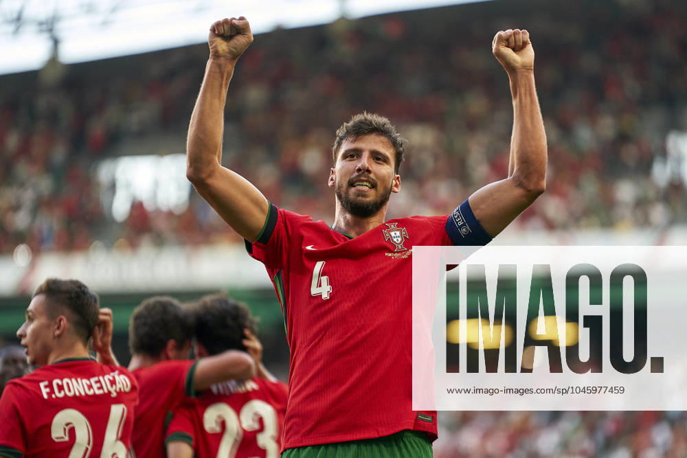 Portugal v Finland - International Friendly, Länderspiel, Nationalmannschaft Ruben Dias of Portugal is celebrating after scoring his team s first goal during the international friendly match between Portugal and Finland at Jose Alvalade Stadium in Lisbon, Portugal, on June 04, 2024. Lisbon Portugal