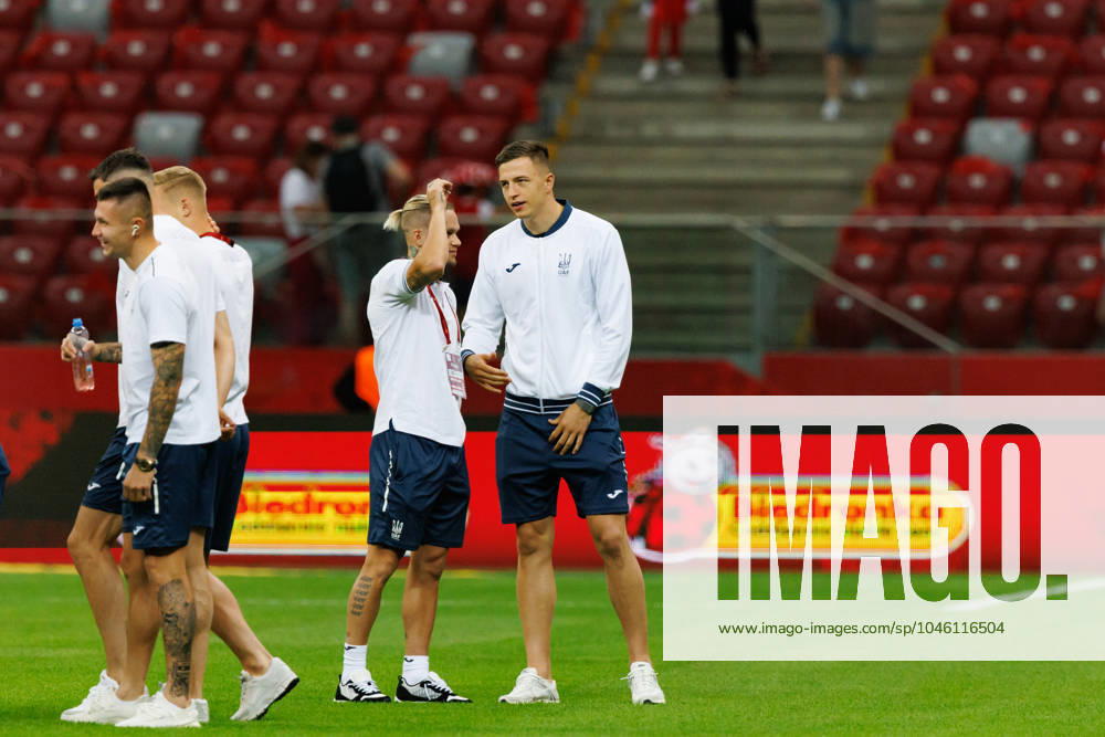 Mikhailo Mudryk, Anatolia Trubin during Friendly game between national teams of Poland and Ukraine at PGE Narodowy, Warsaw, Poland Warsaw PGE Narodowy Poland