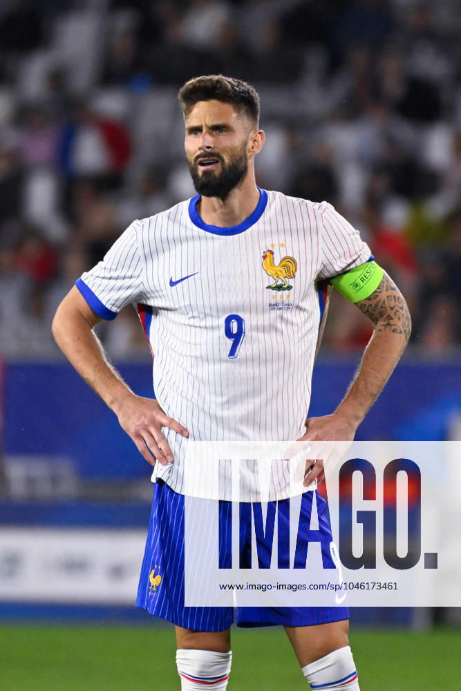 Olivier Giroud ( 9 - France ) reacts during the Friendly match between France and Canada at Matmut Atlantique on June 09, 2024 in Bordeaux, France. ( Photo by federico pestellini panoramic ) - FOOTBALL : France vs Canada - Bordeaux - 09 06 2024 FedericoPestellini Panoramic