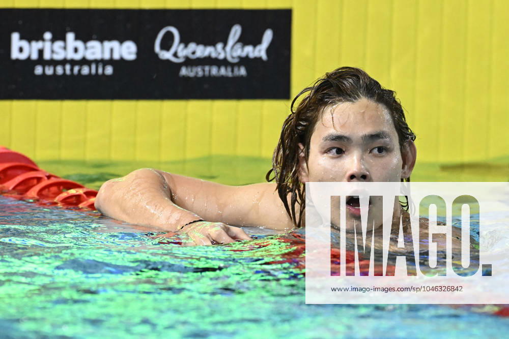 SWIMMING AUSTRALIAN TRIALS, Se-Bom Lee reacts after coming second place in the final of the Men?s 200m Backstroke during the 2024 Australian Swimming Trials at the Brisbane Aquatic Centre in Brisbane, Friday, June 14, 2024. ( NO ARCHIVING, , NO USE IN BOOKS WITHOUT CONSENT BRISBANE QUEENSLAND AUSTRALIA