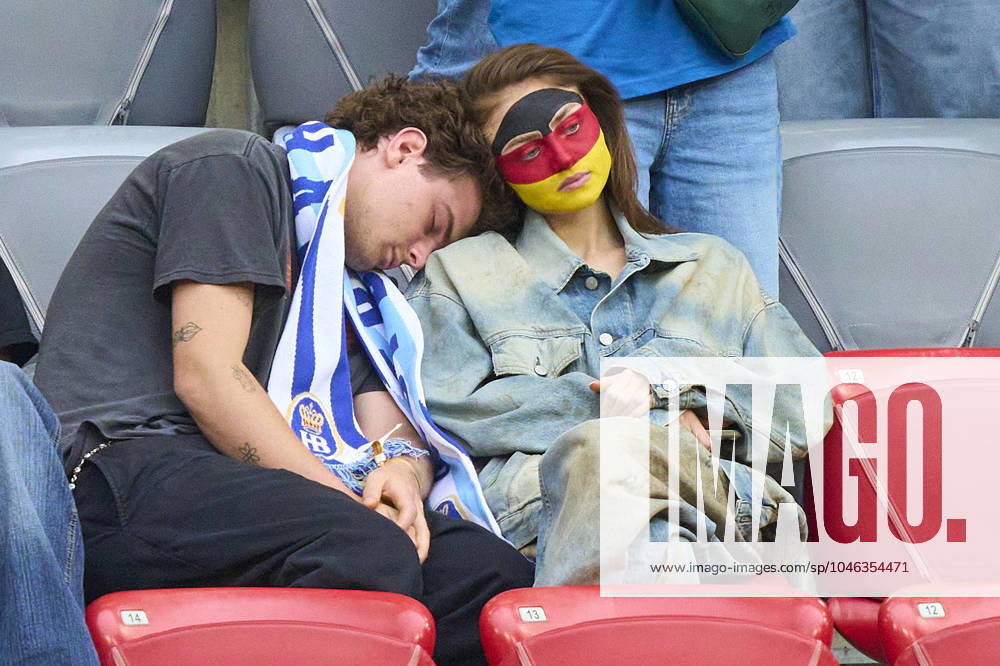Heidi Klum (GNTM) with husband Tom Kaulitz and four childs Lou (next to her), Johan, Henry and Leni with boyfriend Aris Rachevsky in the group stage match GERMANY - SCOTLAND 5-1 of the UEFA European Championships 2024 on Jun 14, 2024 in Munich, Germany.