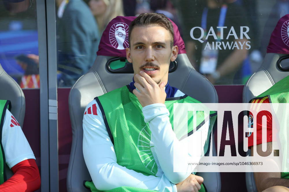 Fussball EM 2024, Spanien - Kroatien, v.l. Alejandro Grimaldo (Spanien, 12) als Ersatzspieler Berlin
