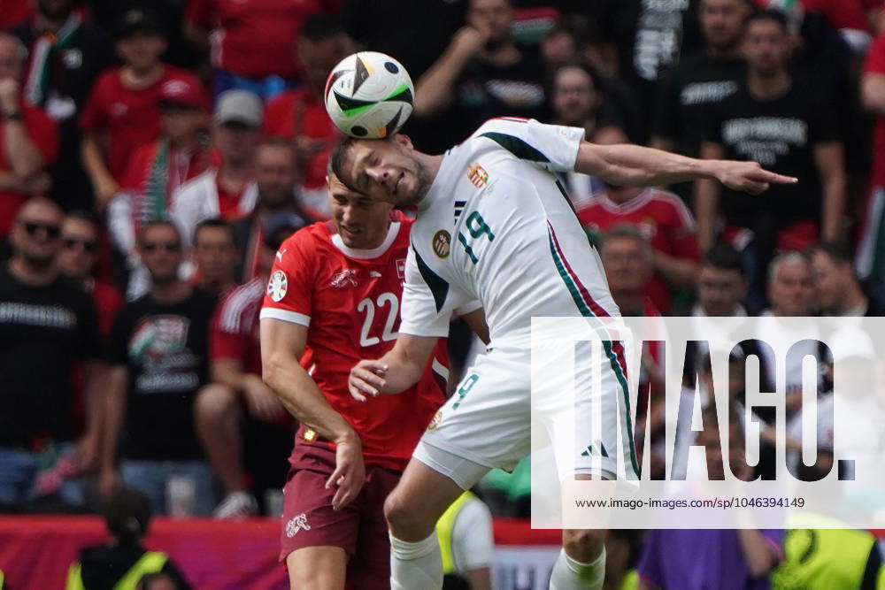 Fussball, UEFA EURO, EM, Europameisterschaft,Fussball 2024, EM 2024, Gruppenphase, Gruppe A, Ungarn-Schweiz Köln Stadion Fabian Schär, Schweiz Barnabas Varga, Ungarn