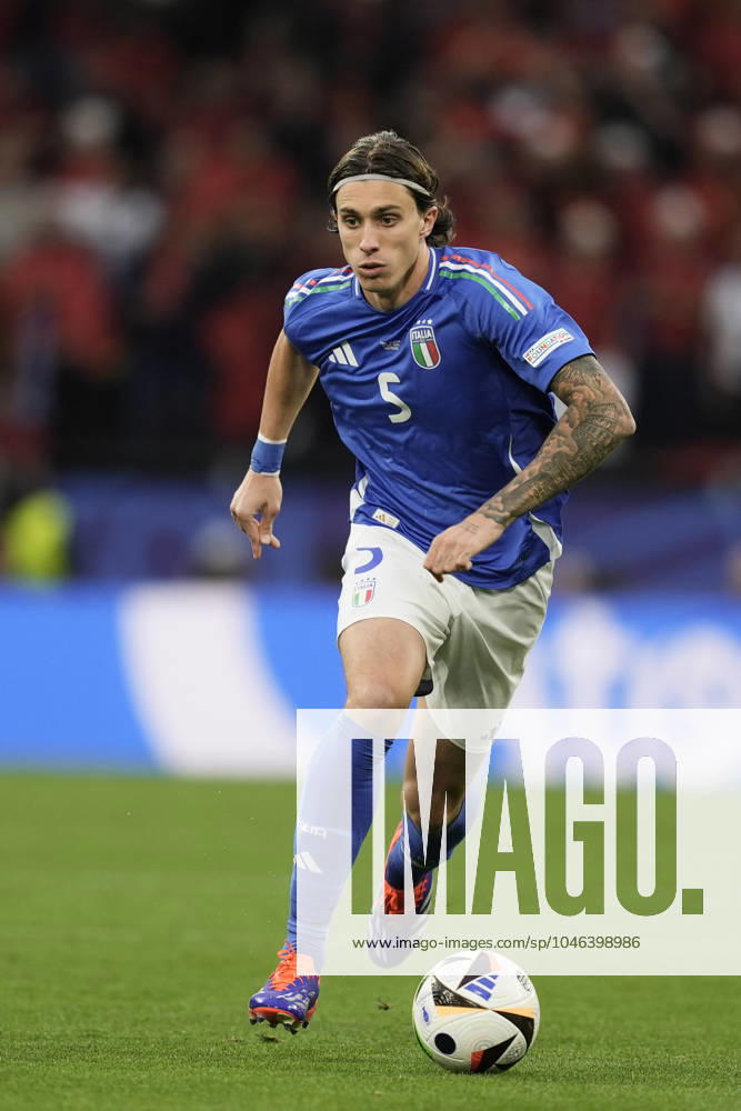 Italys Riccardo Calafiori during the Euro 2024 soccer match between Italy and Albania at the Signal Iduna Park stadium, Dortmund, Germany - Friday 15 , June , 2024. - Soccer .