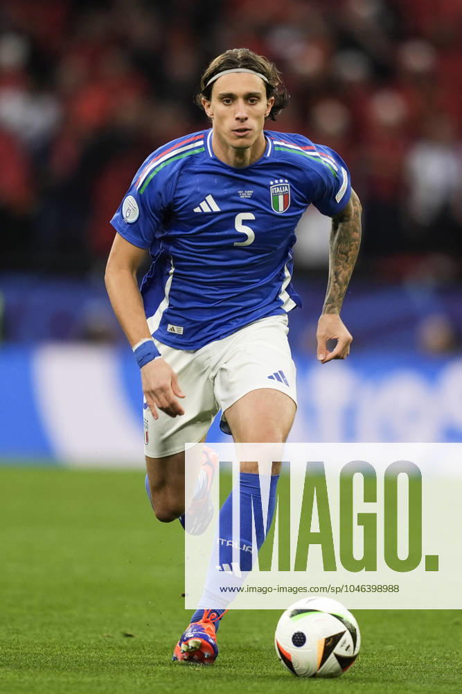 Italys Riccardo Calafiori during the Euro 2024 soccer match between Italy and Albania at the Signal Iduna Park stadium, Dortmund, Germany - Friday 15 , June , 2024. - Soccer .