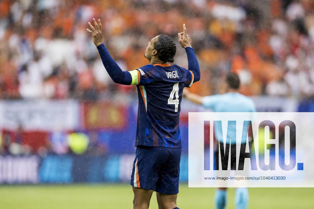 Poland v Netherlands, UEFA EURO, EM, Europameisterschaft,Fussball 2024, Hamburg, Germany Hamburg, Germany. 16th, June 2024. Virgil van Dijk (4) of the Netherlands seen during the UEFA Euro 2024 match in Group D between Poland and the Netherlands at Volksparkstadion in Hamburg. Hamburg Germany