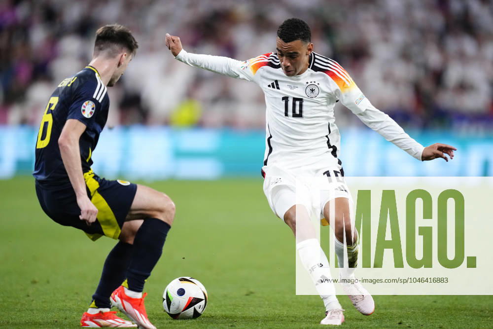 Germany v Scotland: Group A - UEFA EURO, EM, Europameisterschaft,Fussball 2024 Jamal Musiala attacking midfield of Germany and Bayern Munich during the UEFA EURO 2024 group stage match between Germany and Scotland at Munich Football Arena on June 14, 2024 in Munich, Germany. Munich Germany