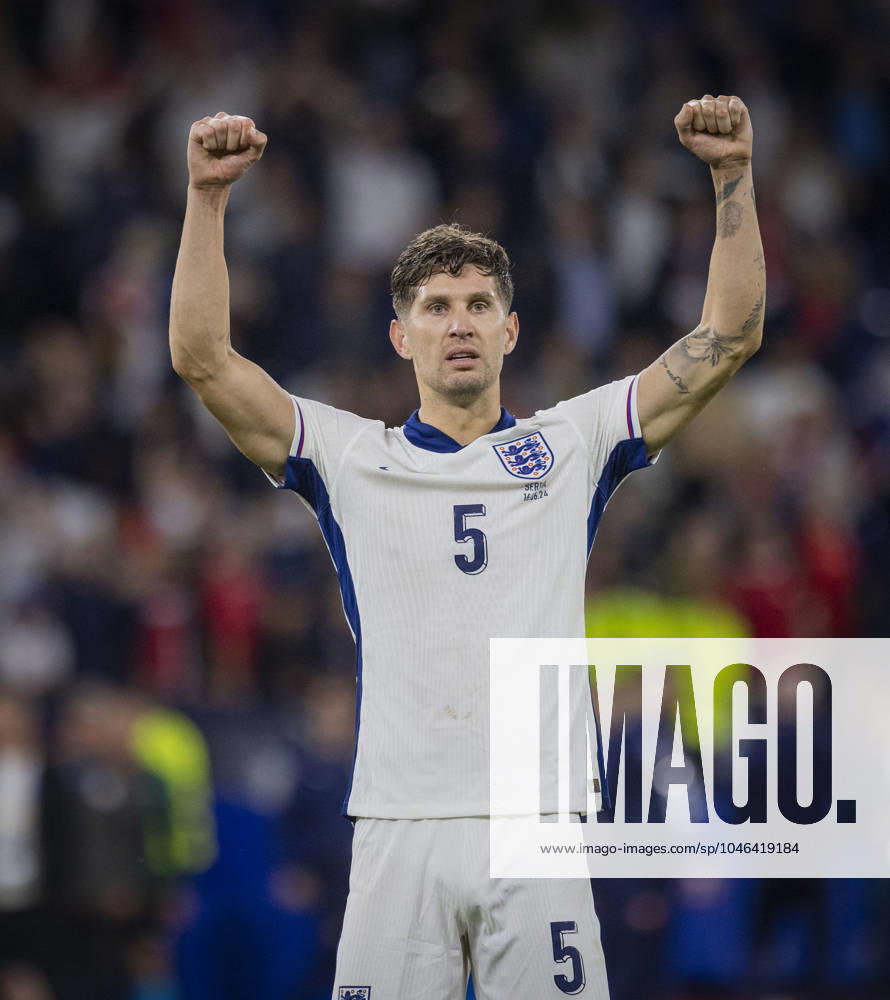 Gelsenkirchen, Germany. 16th Jun 2024. Final jubilation: John Stones (ENG) England - Serbia England - Serbien 15.06.2024