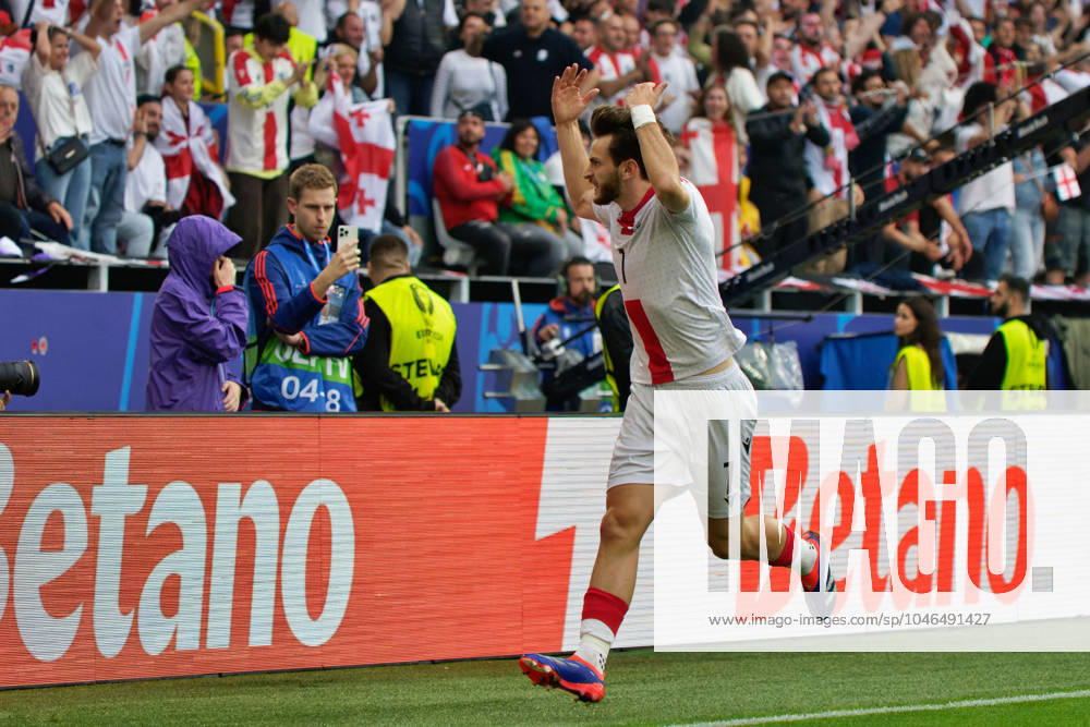 UEFA European Football Championship - UEFA EURO, EM, Europameisterschaft,Fussball 2024 - Turkiye vs Georgia Khvicha Kvaratskhelia of Georgia celebrates during UEFA Euro 2024 - Turkiye vs Georgia, UEFA European Football Championship in Dortmund, Germany, June 18 2024 Dortmund Germany