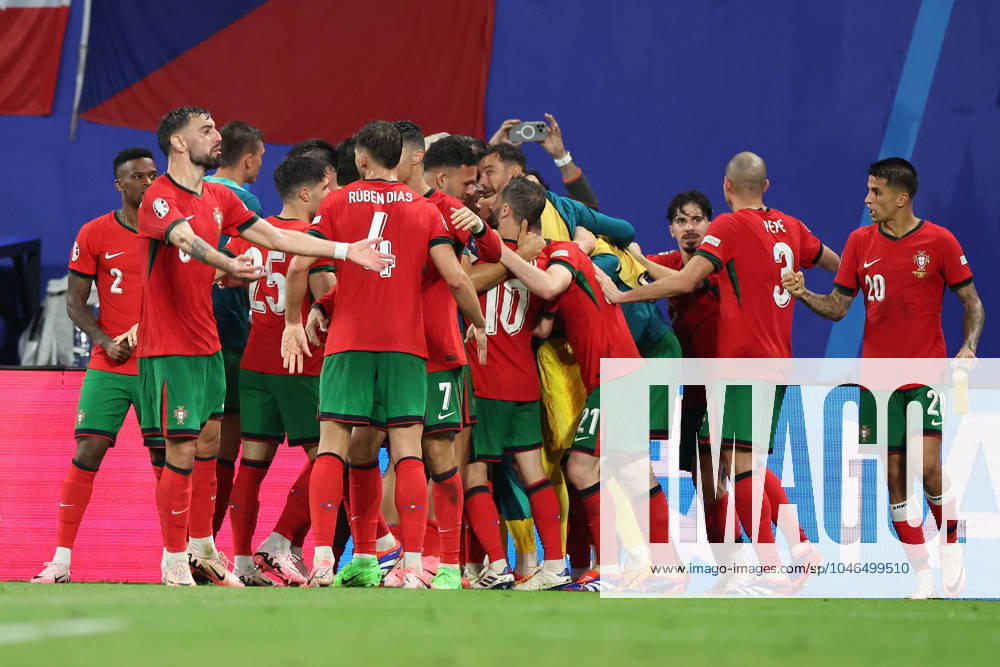 Leipzig Stadium Leipzig, Tuesday, June 18, 2024 UEFA EURO, EM, Europameisterschaft,Fussball 2024 Germany, Group F stage Matchday 1 Group F Portugal - Czechia, Portugal Torjubel, Goal celebration, celebrate the goal