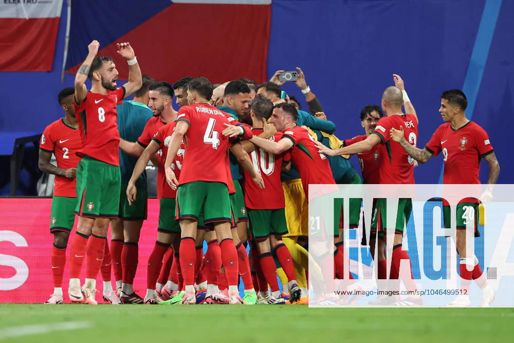 Leipzig Stadium Leipzig, Tuesday, June 18, 2024 UEFA EURO, EM, Europameisterschaft,Fussball 2024 Germany, Group F stage Matchday 1 Group F Portugal - Czechia, Portugal Torjubel, Goal celebration, celebrate the goal