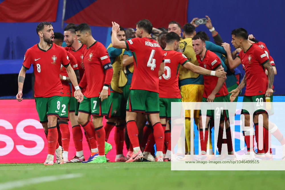 Leipzig Stadium Leipzig, Tuesday, June 18, 2024 UEFA EURO, EM, Europameisterschaft,Fussball 2024 Germany, Group F stage Matchday 1 Group F Portugal - Czechia, Portugal Torjubel, Goal celebration, celebrate the goal