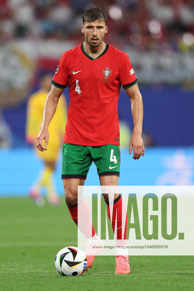 Leipzig Stadium Leipzig, Tuesday, June 18, 2024 UEFA EURO, EM, Europameisterschaft,Fussball 2024 Germany, Group F stage Matchday 1 Group F Portugal - Czechia, Ruben Dias (Portugal) am Ball, Freisteller, Einzelbild, Ganzkörper, Aktion, Action, Spielszene