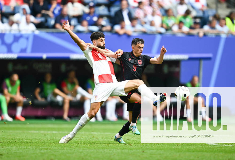 UEFA European Football Championship - UEFA EURO, EM, Europameisterschaft,Fussball 2024 - Croatia vs Albania Josko Gvardiol of Croatia and Jasir Asani of Albania during the EURO 2024, Group B football match between Albania and Croatia on 19 June 2024 at Volksparkstadion Hamburg, Germany. Photo Nderim Kaceli Hamburg Germany