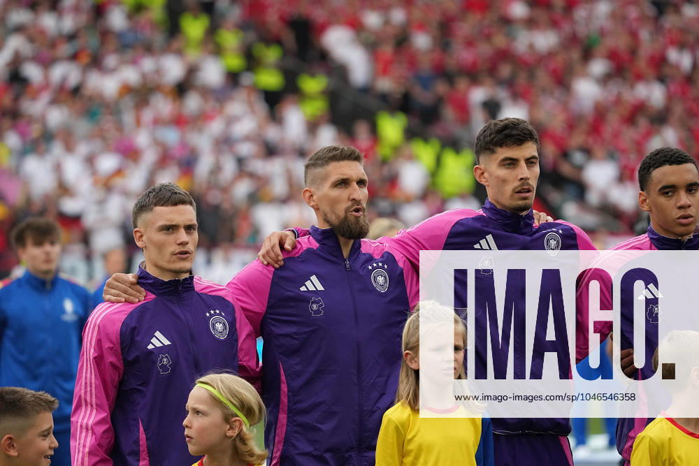 GER, EM UEFA 2024, Group A, Germany vs Hungary 19.06.2024, Stuttgart Arena, Stuttgart, GER, EM UEFA 2024, Group A, Germany vs Hungary, im Bild Florian Wirtz (Germany), Robert Andrich (Germany), Kai Havertz (Germany), Jamal Musiala (Germany)
