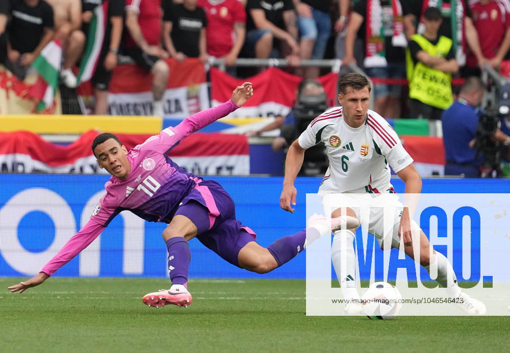 GER, EM UEFA 2024, Group A, Germany vs Hungary 19.06.2024, Stuttgart Arena, Stuttgart, GER, EM UEFA 2024, Group A, Germany vs Hungary, im Bild Jamal Musiala (Germany), Willi Orban (Hungary)