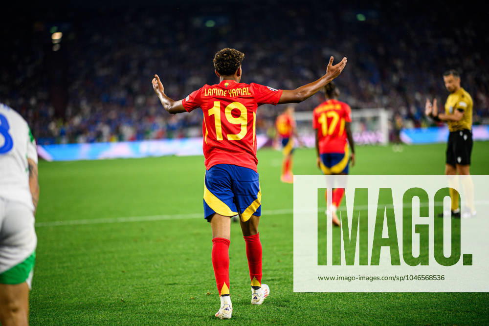 GELSENKIRCHEN, GERMANY - 20 JUNE, 2024: Lamine Yamal, The football match of EURO 2024 Spain vs. Italy at Veltins Arena