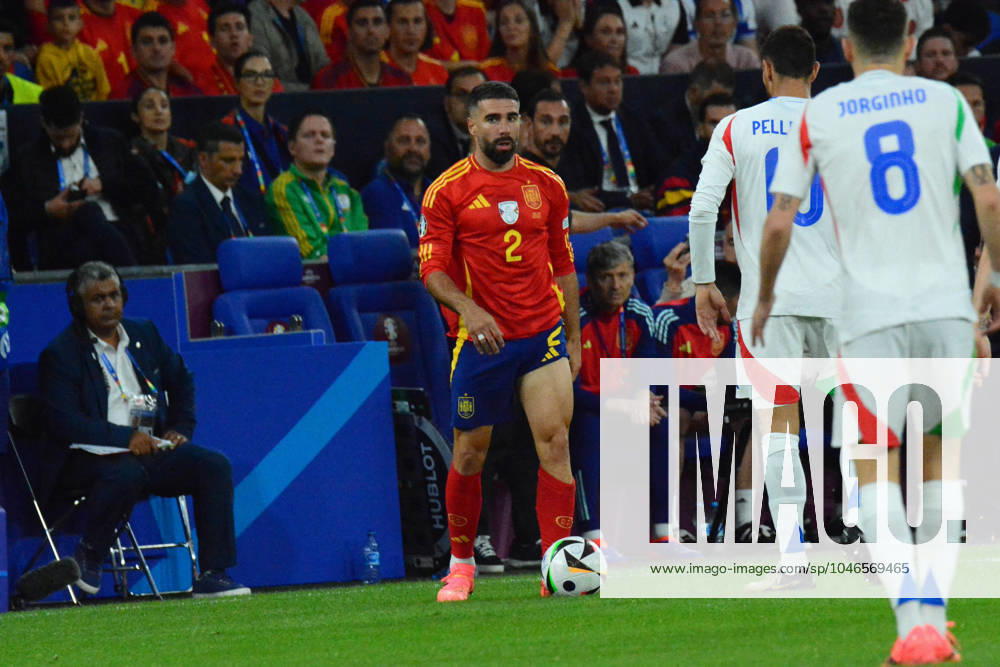 UEFA European Football Championship - UEFA EURO, EM, Europameisterschaft,Fussball 2024 - Spain vs Italy Dani Carvajal (Spain) in action during UEFA Euro 2024 - Spain vs Italy, UEFA European Football Championship in Gelsenkirchen, Germany, June 20 2024 Gelsenkirchen Germany